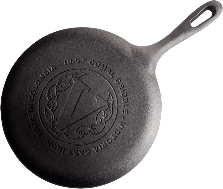 Victoria Comal Pizza-Pfanne aus Gusseisen, rund, 26,7 cm 10.5", 10.5"