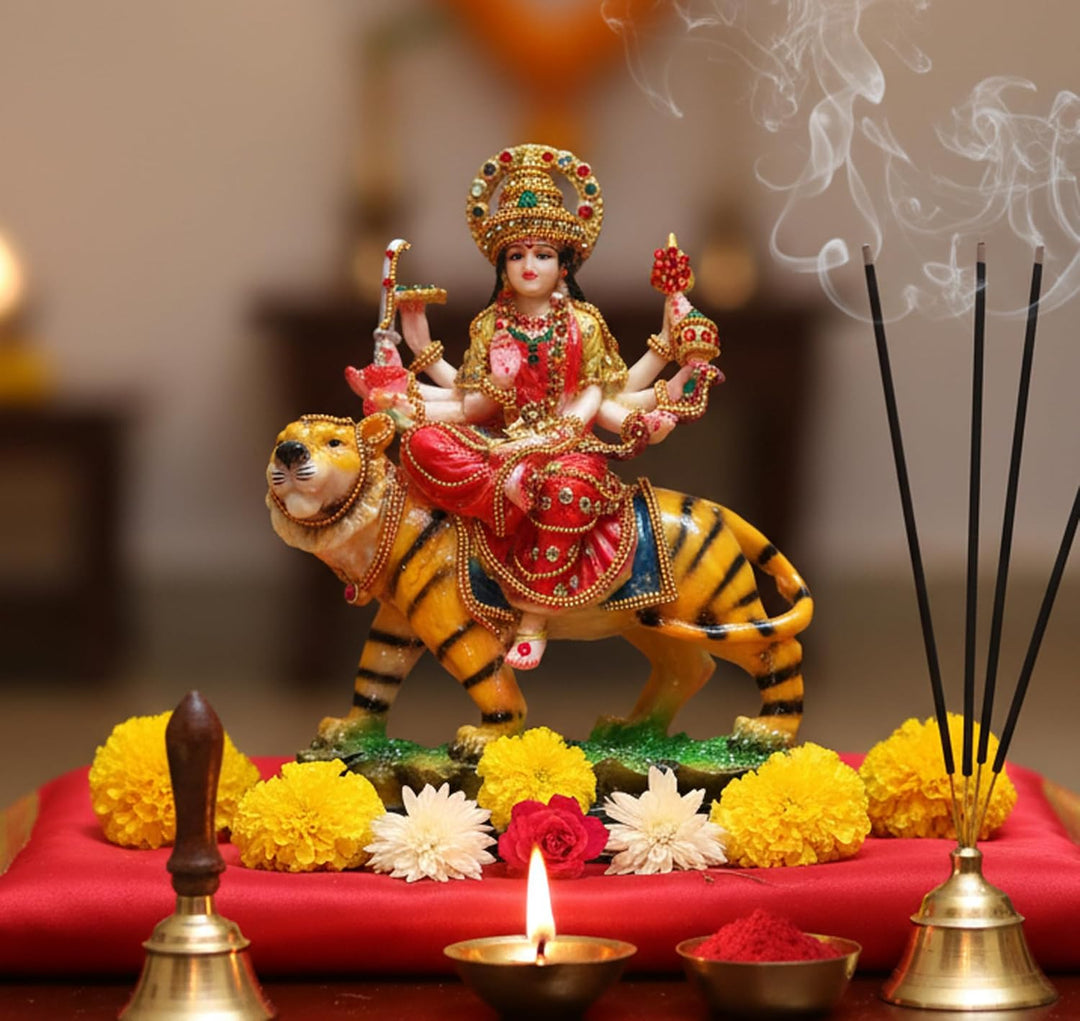 Esplanade Maa Durga MATA Rani Idol Statue Murti Moorti für Zuhause Mandir (6,5 x 8 Zoll)… 8 Inches,