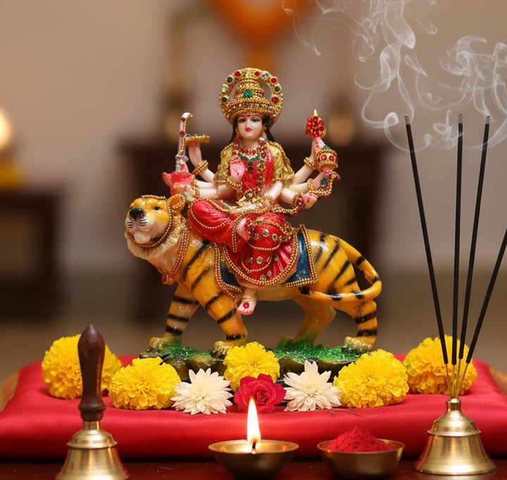Esplanade Maa Durga MATA Rani Idol Statue Murti Moorti für Zuhause Mandir (6,5 x 8 Zoll)… 8 Inches,