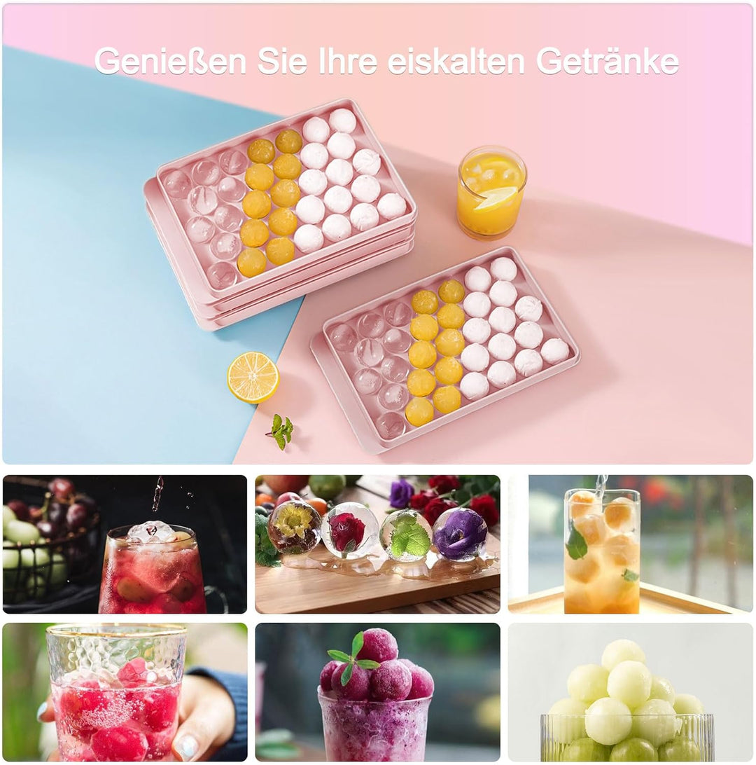 Miaowoof Eiswürfelform mit Deckel und Behälter, 2,5 cm x 99 Stück Runde Eiswürfel, Non-BPA Eiswürfel
