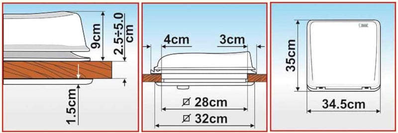 Fiamma Vent 28 Dachhaube - 28 x 28 - weiss