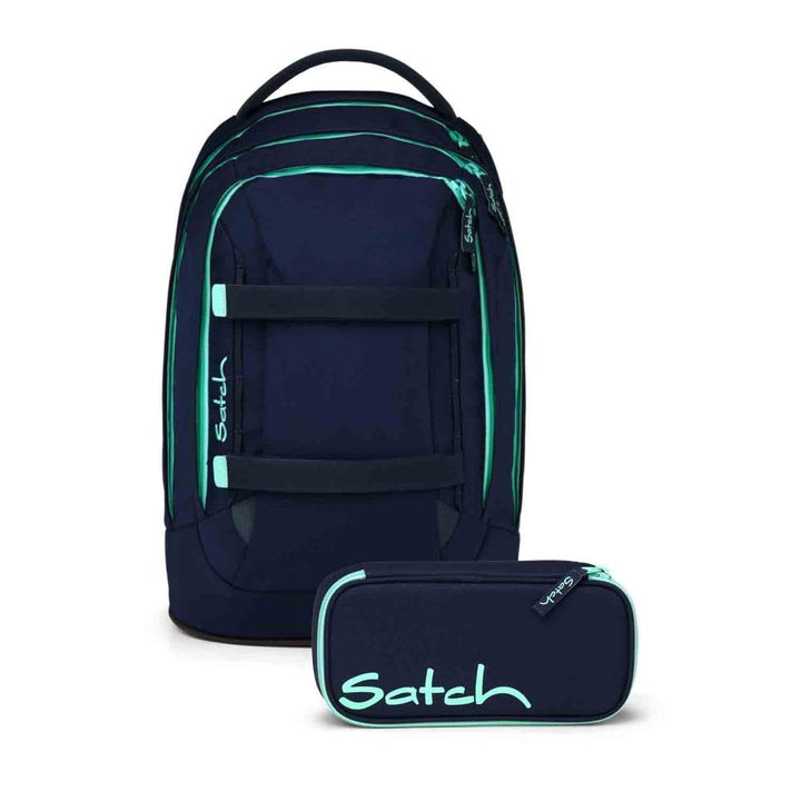 Satch Pack Schulrucksack Set 2tlg. inkl. Schlamperbox (Ocean Mint), Ocean Mint