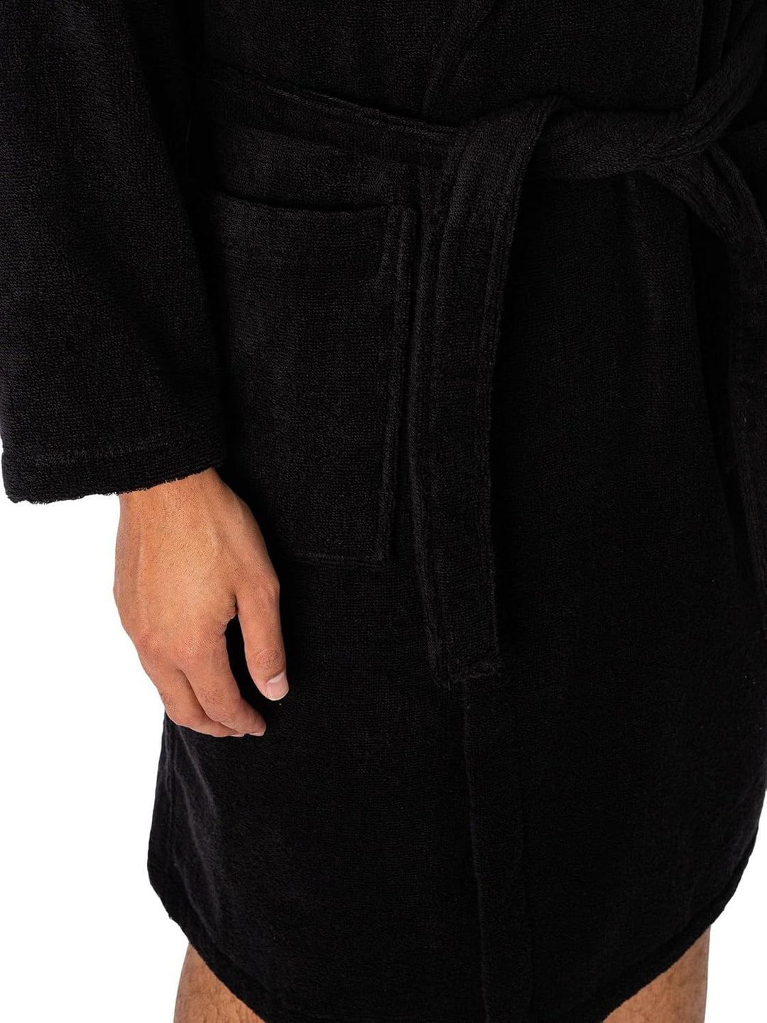 Emporio Armani Herren Men's Micro Sponge Bathrobe S Schwarz, S Schwarz