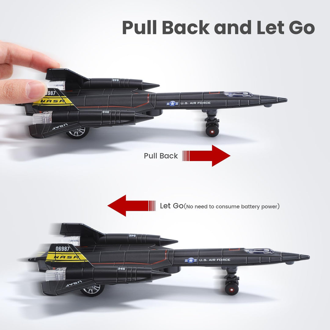 HOLYFUN 2 Packungen Spielzeug-Flugzeug für Jungen mit Sound und Licht, Kampfflugzeug-Modellspielzeug