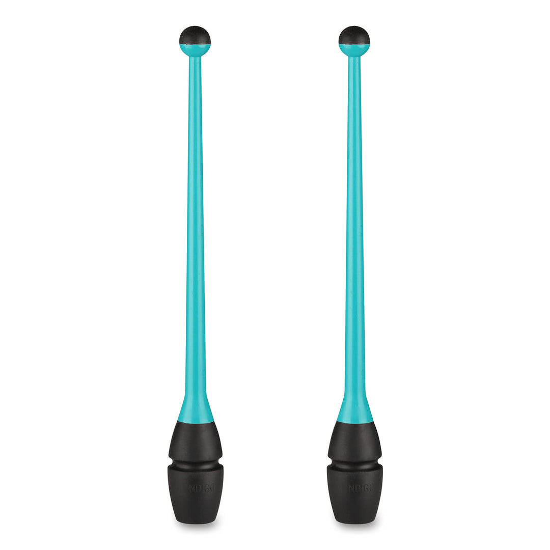 DRUNA Einsteckbare Keulen für Rhythmische Sportgymnastik Indigo 36 cm Türkis-Schwarz, Türkis-Schwarz