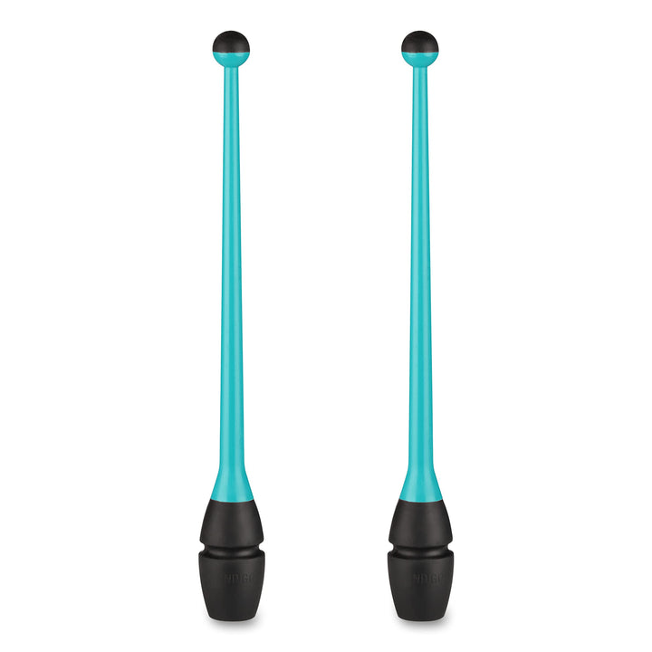 DRUNA Einsteckbare Keulen für Rhythmische Sportgymnastik Indigo 36 cm Türkis-Schwarz, Türkis-Schwarz