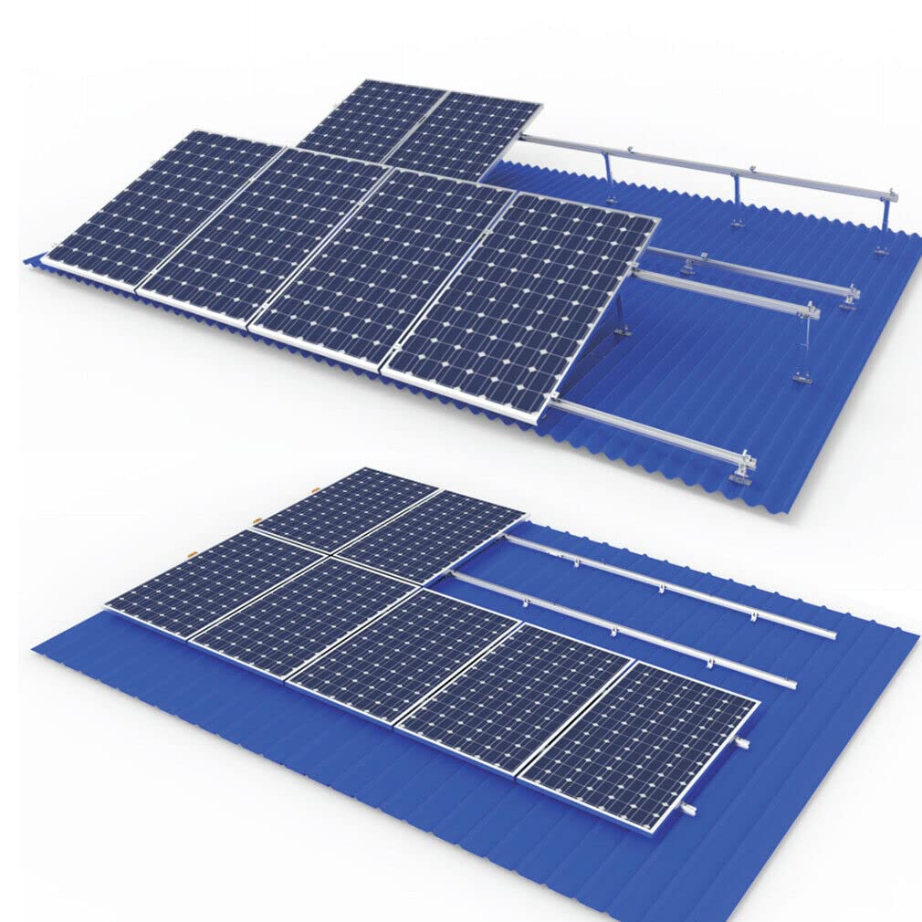 Photovoltaik Schiene 1150mm, 6PCS Aluprofil Solar Ziegeldach/Blechdach/Bitumendach/Metalldach Montag