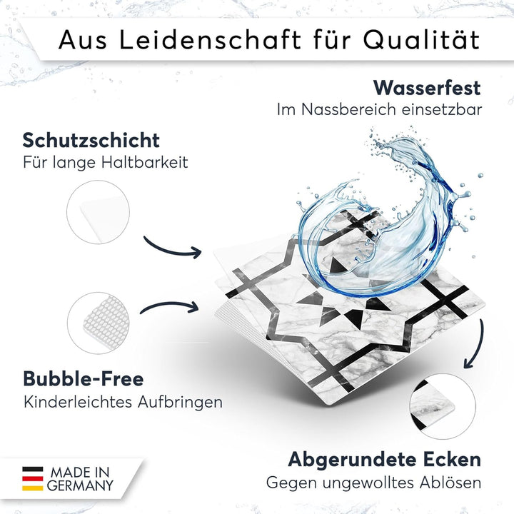 CREATISTO Klebefliesen Stickerfliesen Fliesenfolie - Aufkleber Folie für Fliesen I Klebefliesen Deko