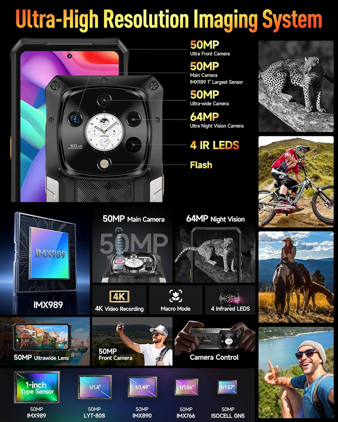 Ulefone Armor 28 Pro Outdoor Handy 5G AI Smartphone 32GB+512GB/SD-2TB, 6,67" FHD+ 120Hz AMOLED+1,04"