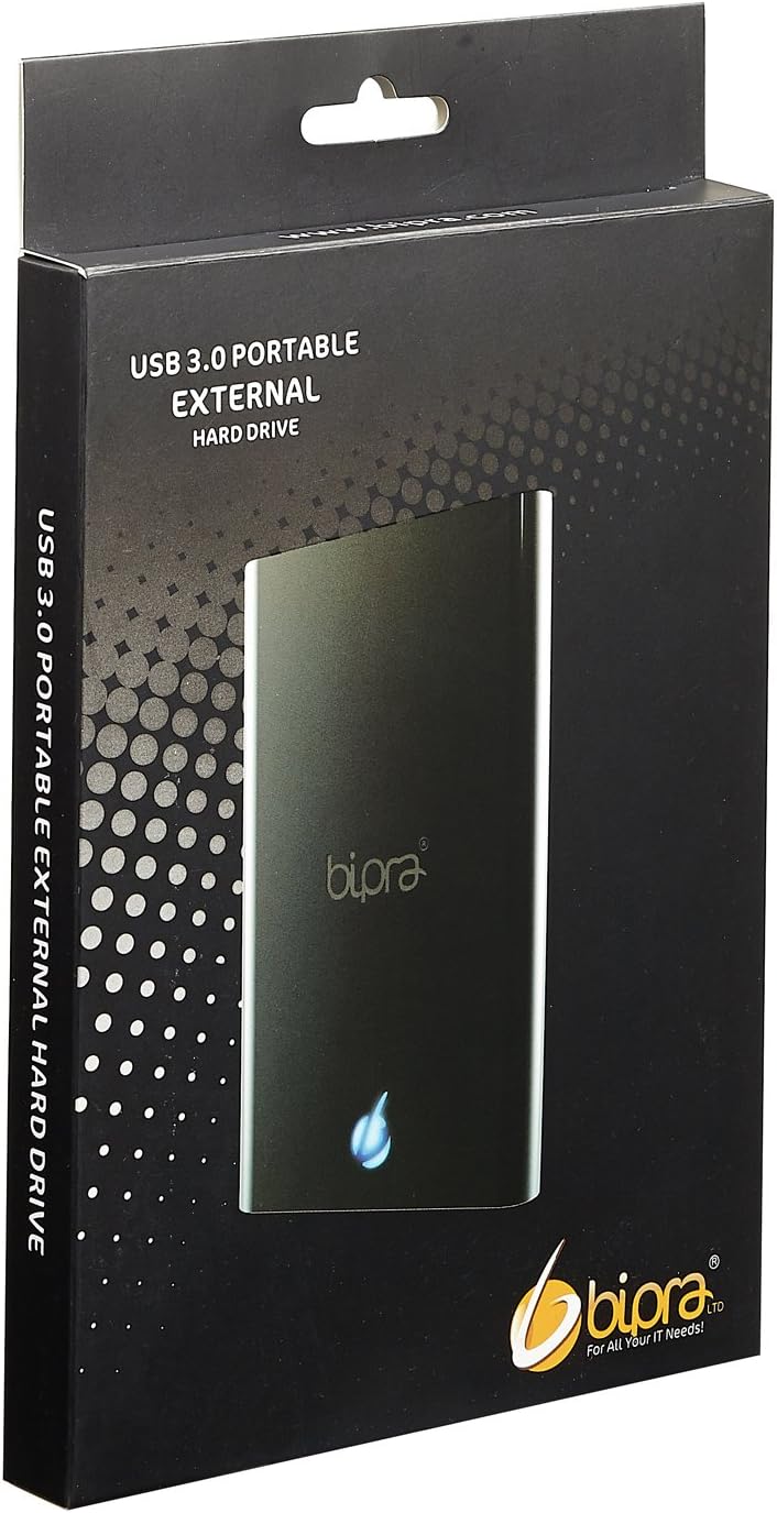 Bipra S2 2.5 Zoll USB 2.0 NTFS Portable Externe Festplatte - Schwarz (1TB) 1 TB, 1 TB