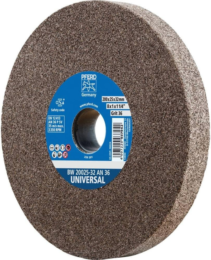 PFERD Schleifbockscheibe UNIVERSAL, 200x25x32mm, A36, 39009711 – Harte Schleifscheibe für universell