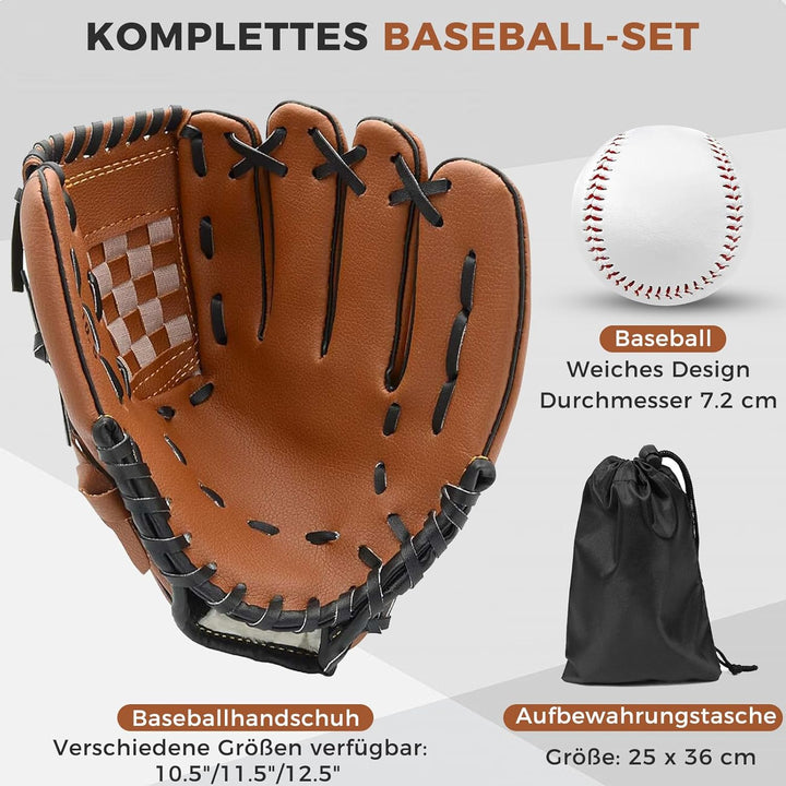 LeapBeast Baseball Handschuhe - Softball Handschuhe mit Einem Ball, Erwachsenen Baseball Training We