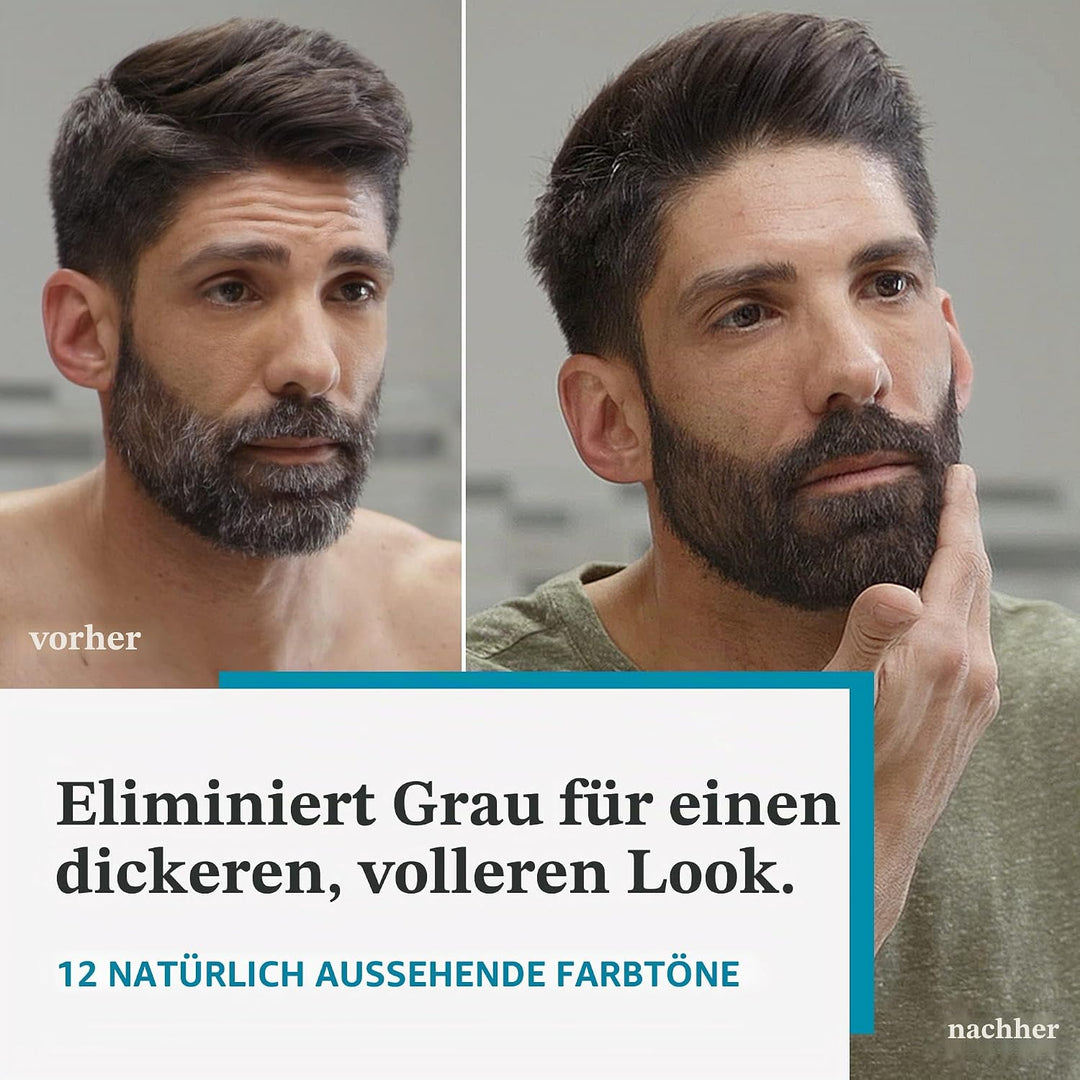 Just for Men Brush-In Farben und Bürste für Schnurrbart und Bart, 1 Set (3-teilig) Real Black M-55,