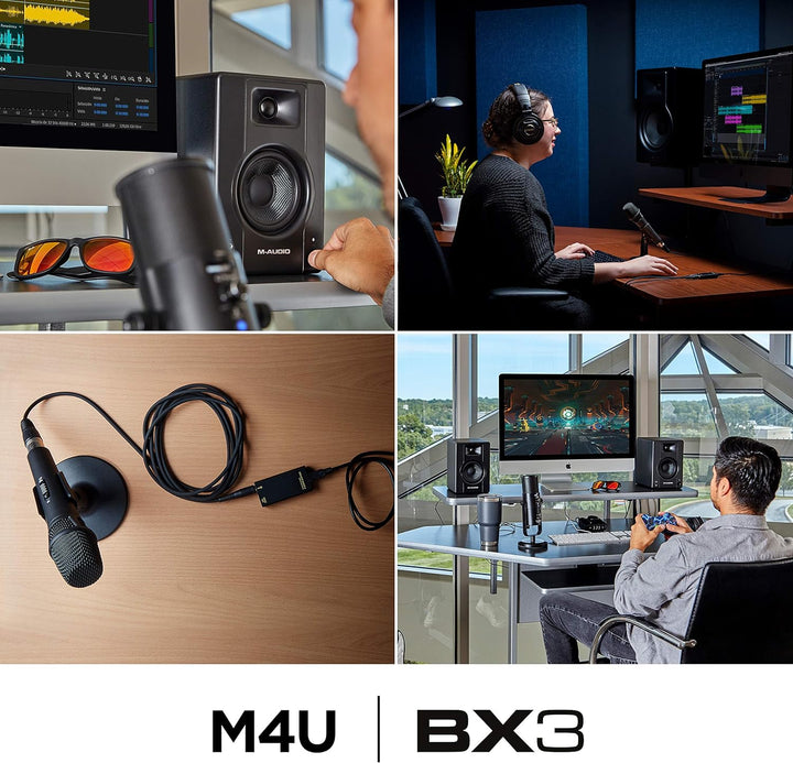 M-Audio Studiomonitore + Mikrofon Paket BX3 Aktive 120-Watt Desktop-Computerlautsprecher + Marantz P