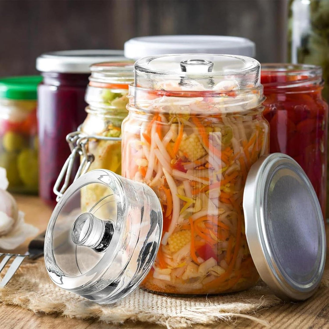 Gärglasgewichte – transparent, 4 Stück mit Griff, 200 g, 7,9 cm, für Gurkenkiesel, Gärgewichte für Z