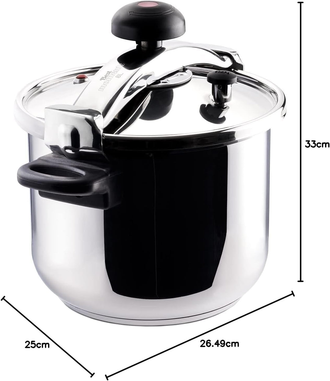 Taurus Classic Moments 8L Schnellkochtopf, Fassungsvermögen 8L, Druckregelventil, Kaltberührung, für