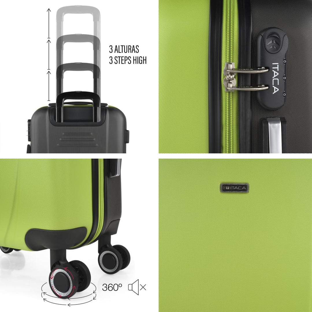 ITACA - Trolley Handgepäck Cabin Trolley Koffer Reisekoffer Hartschalenkoffer mit Zahlenschloss - Ka