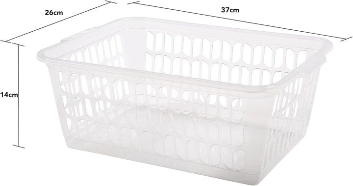#11 24x Aufbewahrungskorb - transparent - 37 x 26 - Körbchen - Kunststoffkorb - Organizer - Ordnung