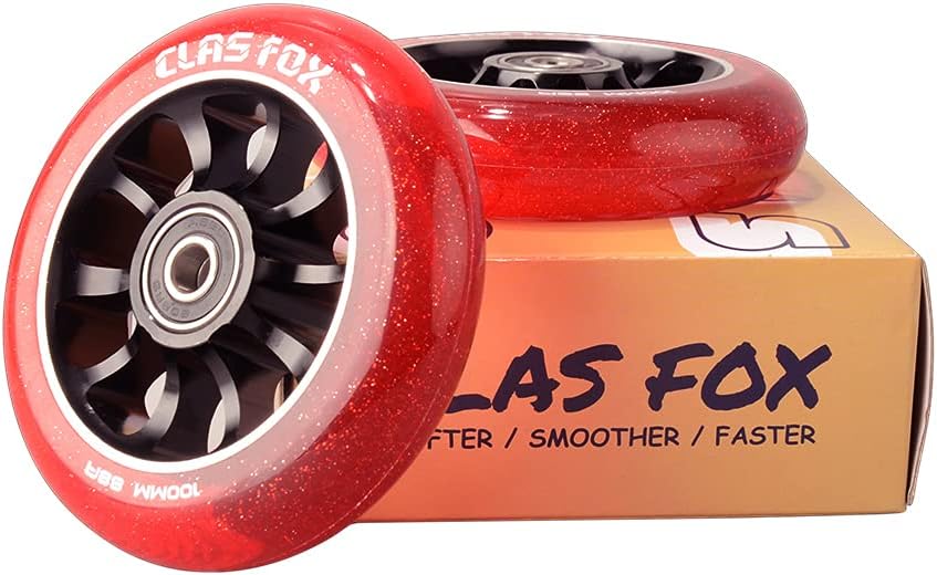 CLAS FOX Pro Stunt Scooter Rollen Roller Räder Wheels 100mm EIN Paar mit ABEC-9 Kugellager CNC Metal