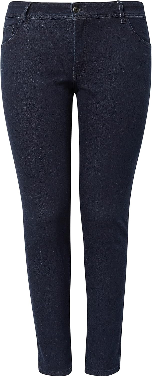 TOM TAILOR Damen Plussize Jeansjacke im Washed-Look 46 Blau/Blau, 46 Blau/Blau
