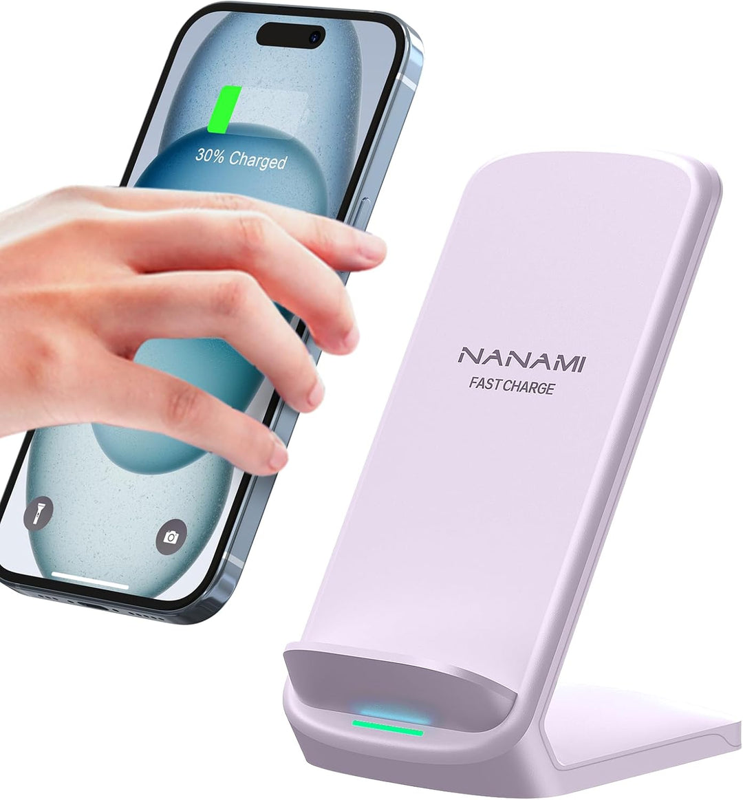 NANAMI Fast Wireless Charger, 10W Induktive Ladestation für Samsung Galaxy S24/S23/S22/S22+/S21/S20/
