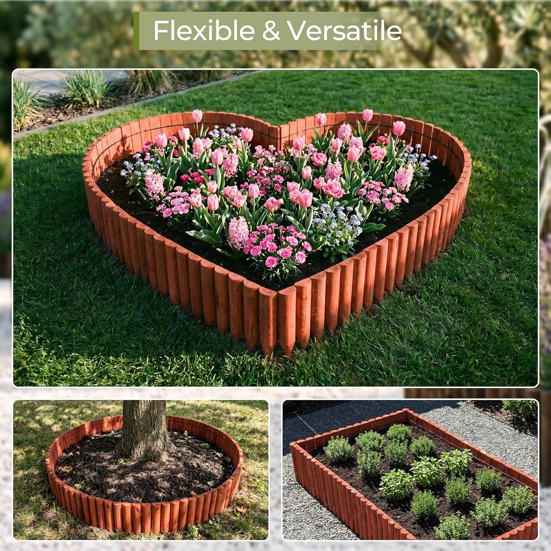 JonesHouseDeco Mit Naturfichtenholz Versehener Holzzaun, Geeignet Für Garten-Holzkanten Im Freien Ro
