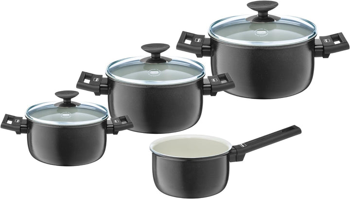 Berndes Alu Specials Kochtopfset, 4-teilig, 16-24 cm, 013201, Weiss, Keramik, Aluminium