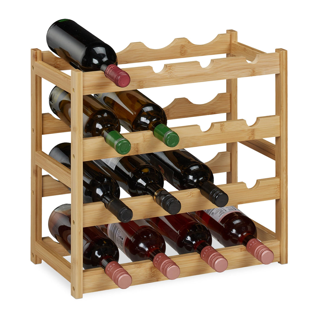 Relaxdays Weinregal, 16 Weinflaschen, HBT: 42,5 x 45 x 23,5 cm, Flaschenregal, Aufbewahrung von Getr