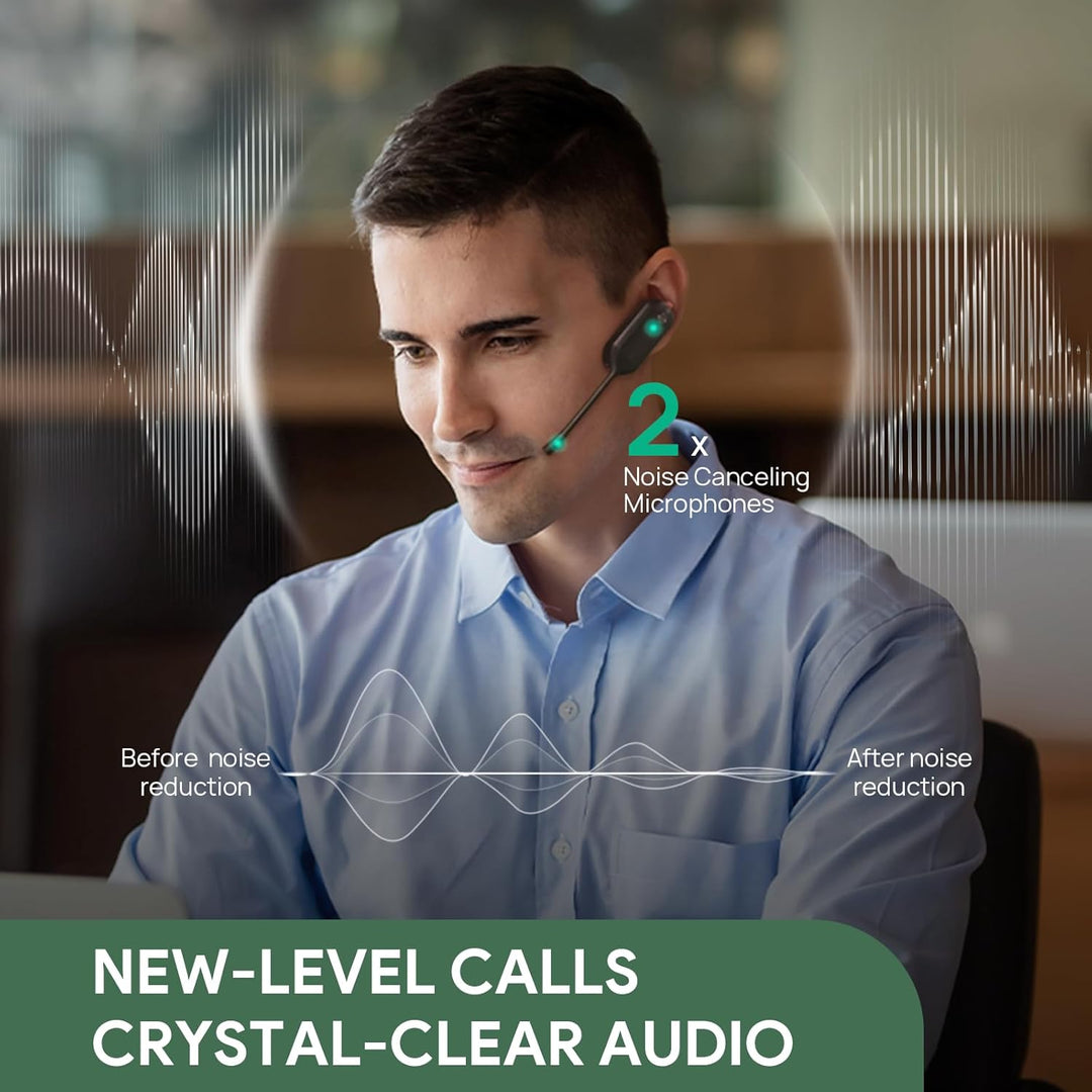 Yealink WH63 E2 DECT Kabellos mit Mikrofon, Einohr Kabelloses Headset für Computer-Telefon,2X Noise