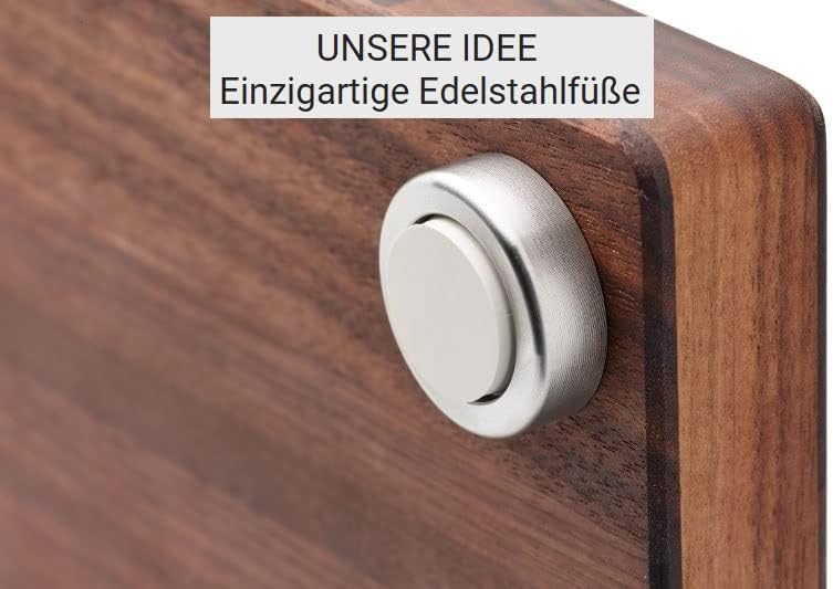 Schneidboard Schneidebrett-Set Nussbaum - Schneidebrett & Zwiebelbrett - Made In Germany - 45x29x3,8