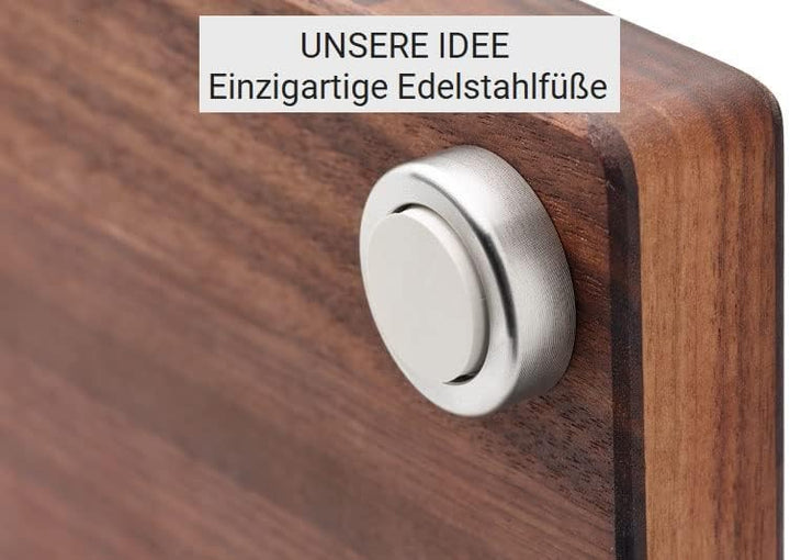 Schneidboard Nussbaum Inkl. Halter - Design Schneidebrett Aus Holz Mit Halter - Made in Germany - 45