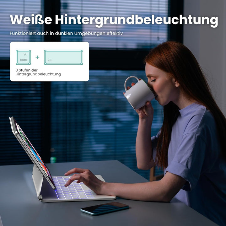 TECURS iPad Air 5/4(2022/2020) Hülle mit Tastatur, Magic Keyboard für ipad pro 11(4. /3. /2. /1. Gen