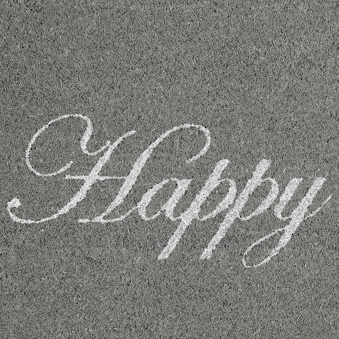 BRUBAKER Fussmatte für Aussen und Innen - Happy Place - 45 x 75 cm Schmutzfangmatte aus Kokos - Anti