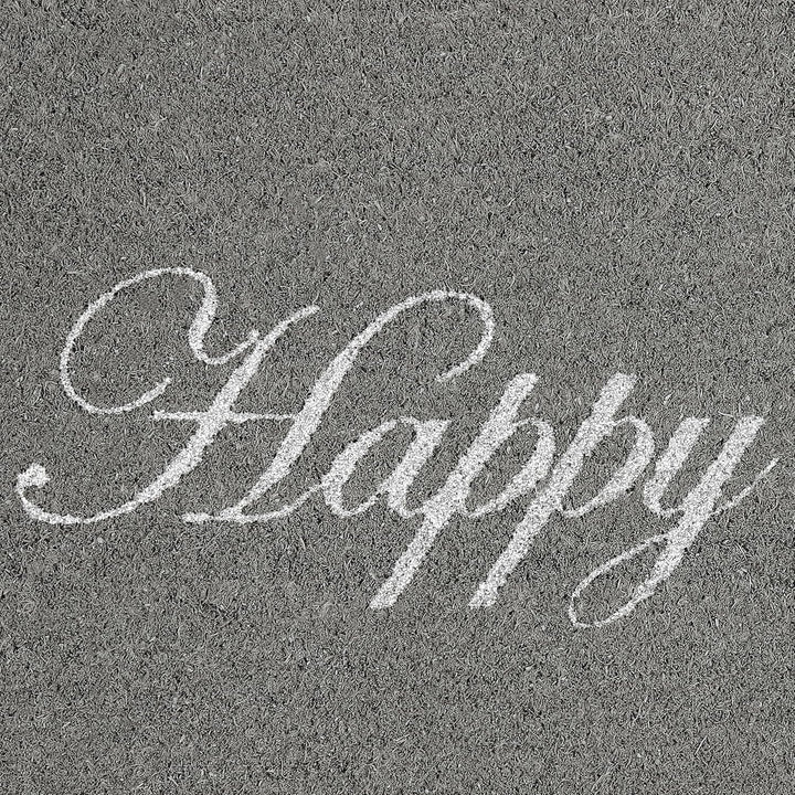 BRUBAKER Fussmatte für Aussen und Innen - Happy Place - 45 x 75 cm Schmutzfangmatte aus Kokos - Anti