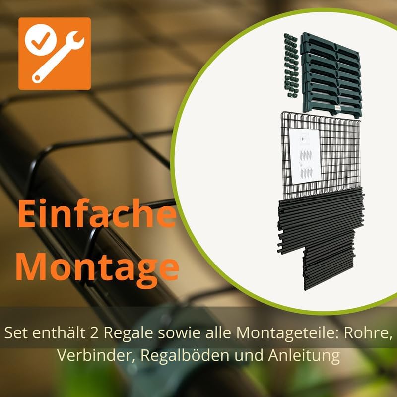 Pflanzenregal - Gartenregal 69x49x130 2er Set Pflanzenständer - Blumenständer Metall - Leiterregal -