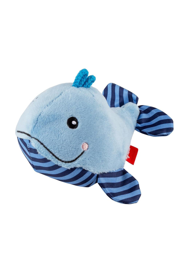 SIGIKID 41172 Rassel Wal Red Stars Mädchen und Jungen Babyspielzeug empfohlen ab Geburt blau Wal emp