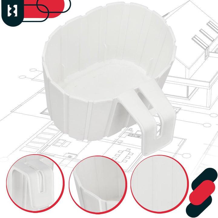 KOTARBAU® 6er Set Blumentopf Hängend - Pflanzkübel - 20 x 14 cm H: 13 cm Weiss - Übertopf Kunststoff