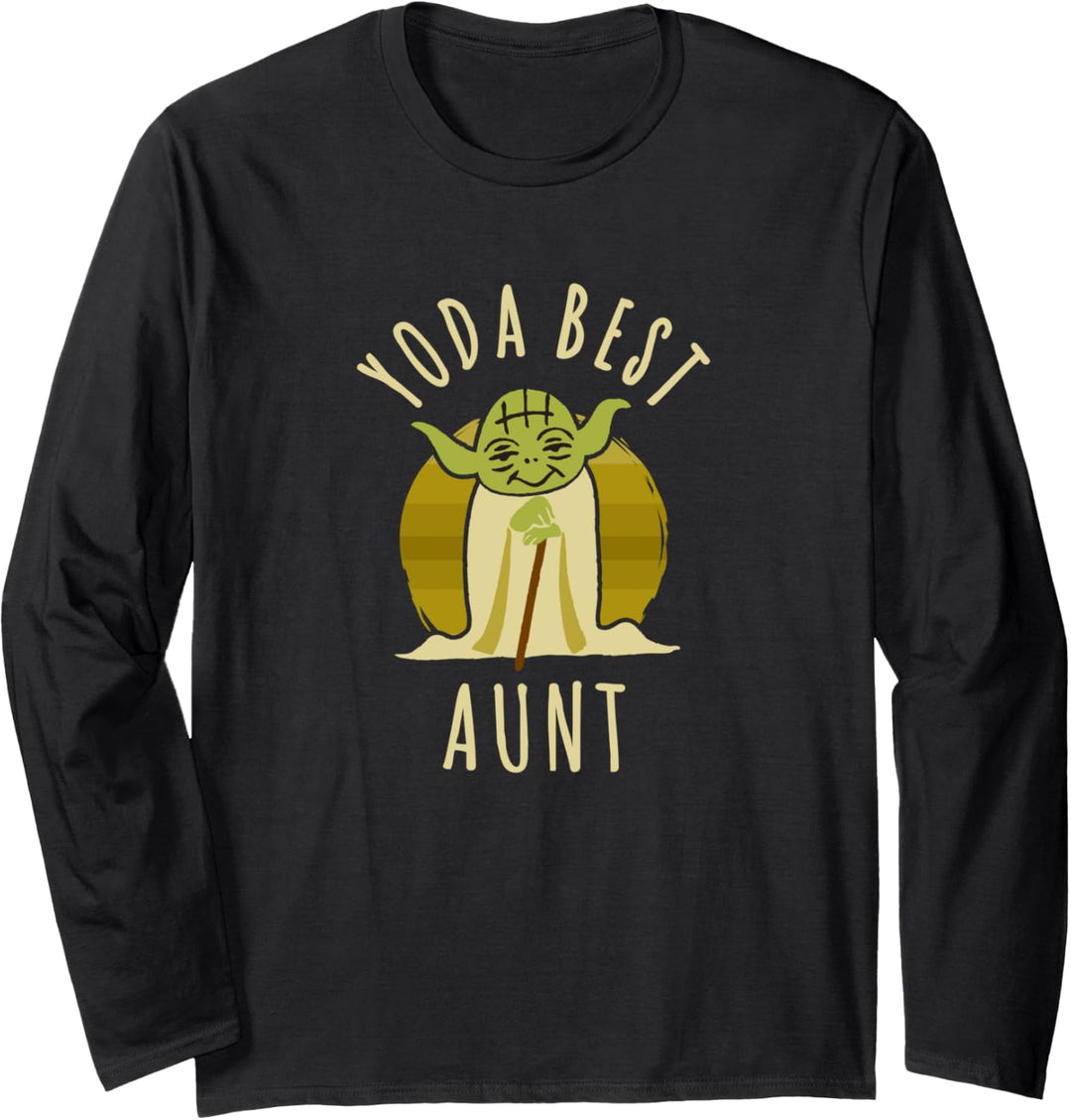 Star Wars Yoda Best Aunt Cartoon Yoda Langarmshirt