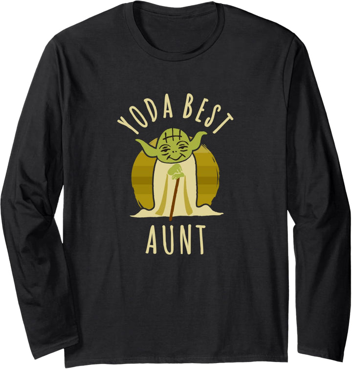 Star Wars Yoda Best Aunt Cartoon Yoda Langarmshirt