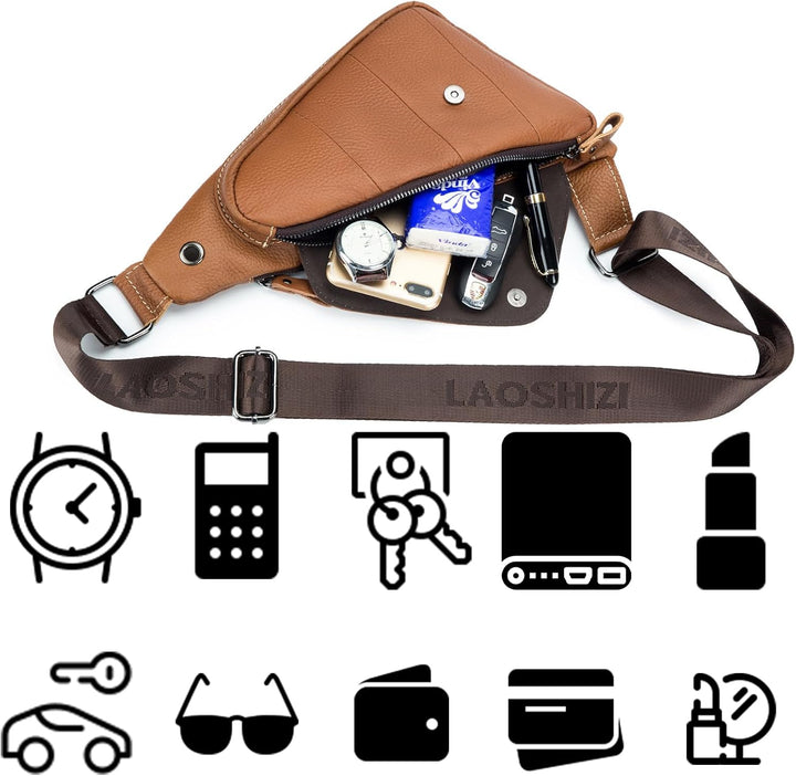 pundarika brusttasche herren leder Kleine umhängetasche herren sling bag Leder Crossbody bag Tasche