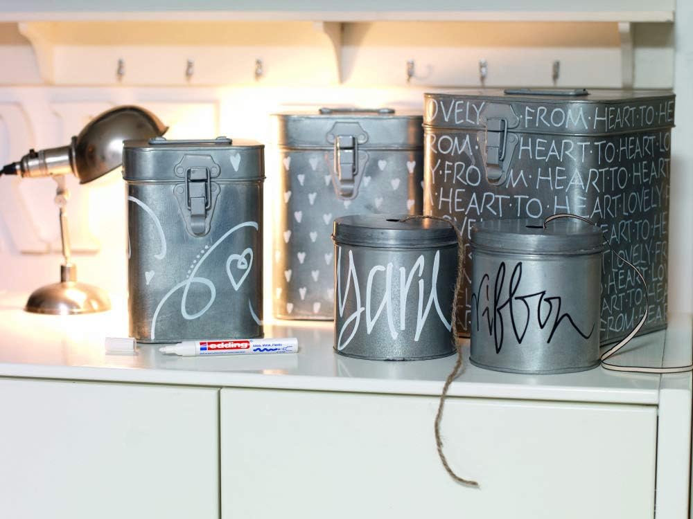 edding 750 Glanzlackmarker - gelb - 10 Lackmarker - Rundspitze 2-4 mm - Lackstift für Glas, Stein, H