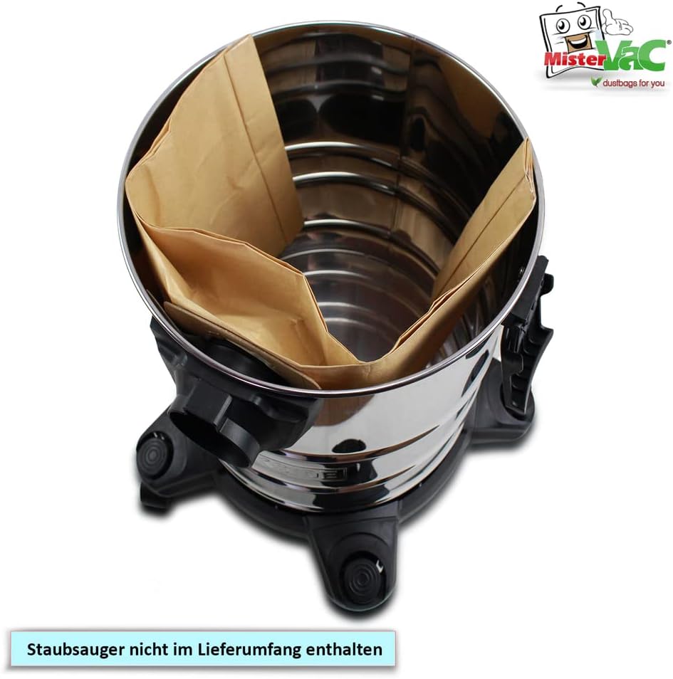 MisterVac | 10 Staubsaugerbeutel kompatibel mit Parkside PWD20 A1 Nass-Trocken