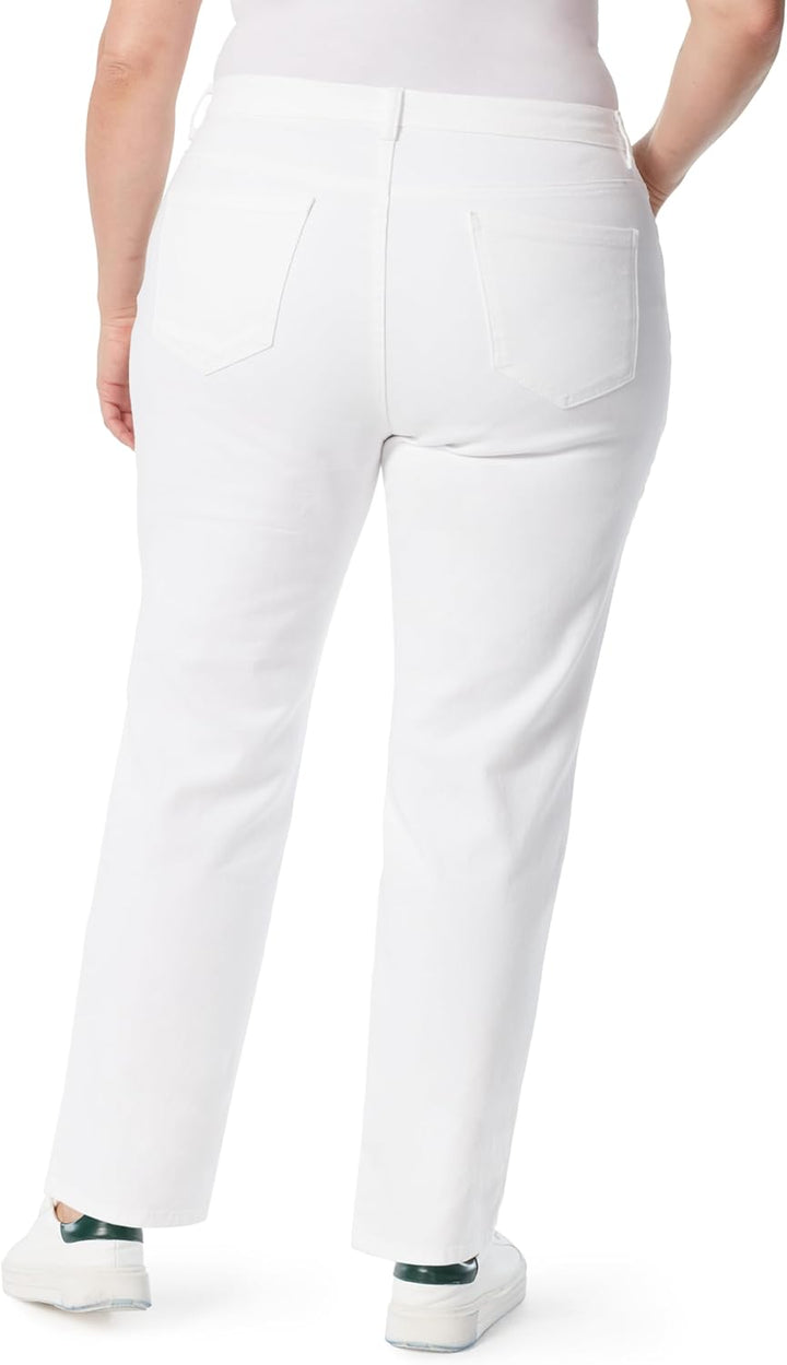 Gloria Vanderbilt Damen Amanda Classic High Rise Tapered Jeans 26 Plus Regular Weiss, 26 Plus Regula