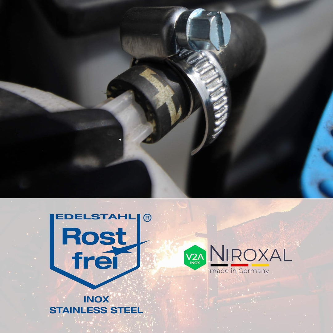 25 Stück rostfreie Schlauchschelle aus Edelstahl W4 V2A | Spannbereich Ø 110-130 mm = 11-13 cm | Ban