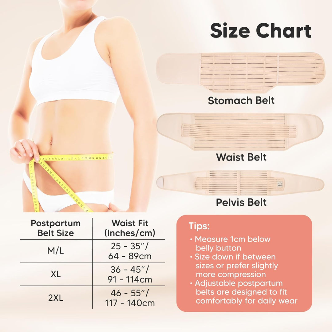 KeaBabies Revive 3 in 1 Postpartum Gürtel für Damen - Bauchgurt nach Geburt Kaiserschnitt, Rückbildu