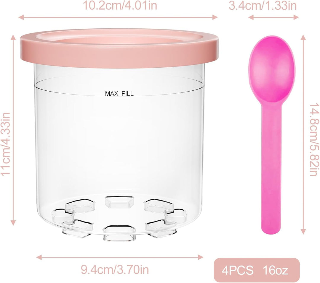 4 Stück Creami Behälter für die Ninja Creami Eismaschine, Ice Cream Behälter Kompatibel mit NC301 NC