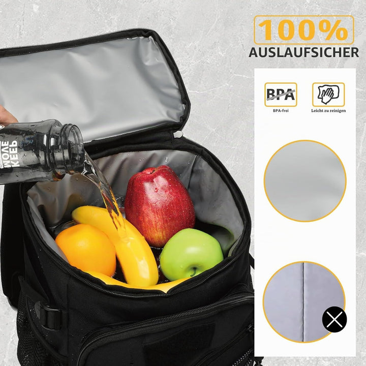 Taktischer Kühlrucksack – 25L Isolierter Rucksack, Auslaufsicher &amp; Robust – Grosser Lunch-Rucksack,