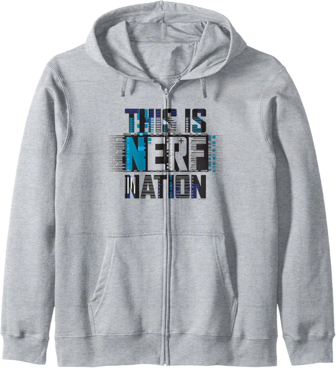 Nerf This Is Nerf Nation Blue Glitch Kapuzenjacke