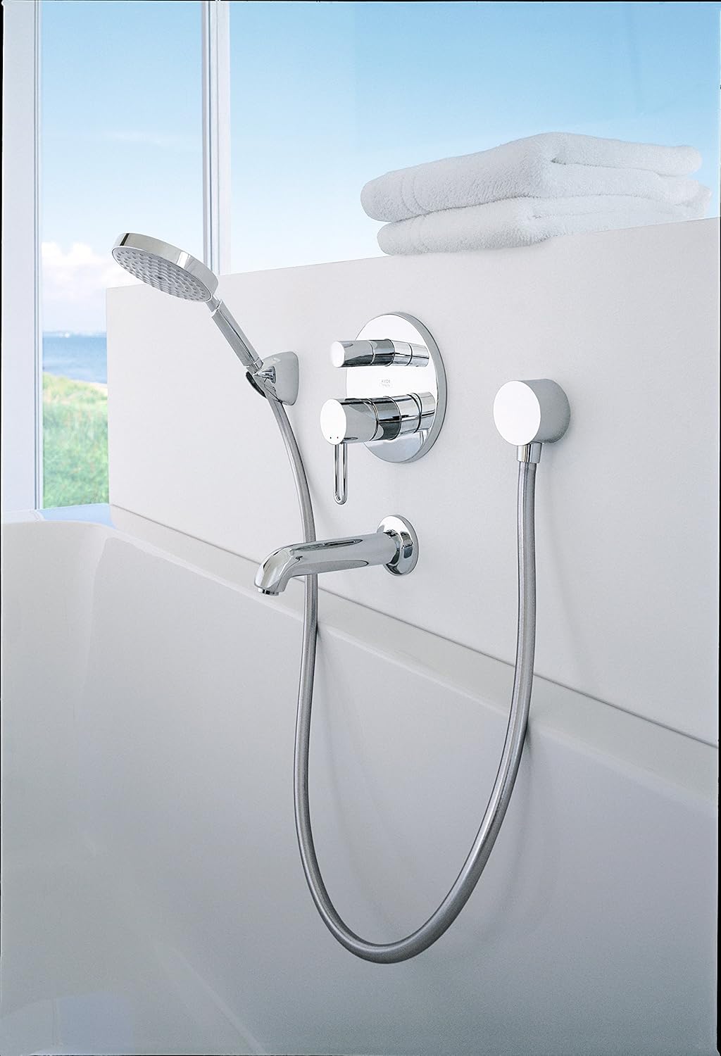 hansgrohe Porter'C Duschkopfhalterung, Chrom, 6.3 x 3.7 x 7.1 cm Chrom Single, Chrom Single