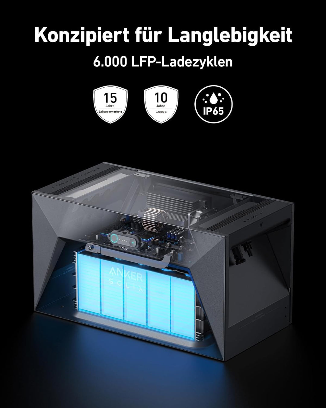 Anker SOLIX Solarbank E1600, 800W Balkonkraftwerk mit Speicher, 1,6kWh Akkukapazität, IP65, 6000 Lad